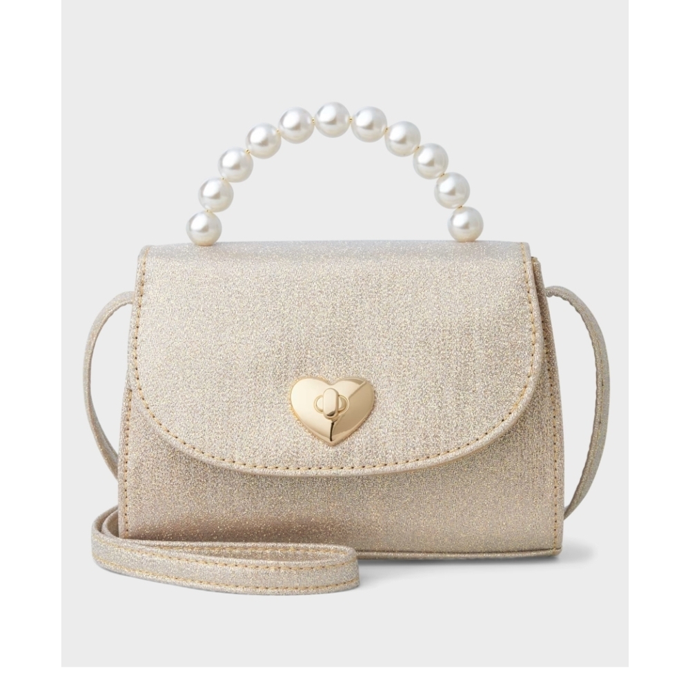Gold Heart And PEARLS Kids Purse
